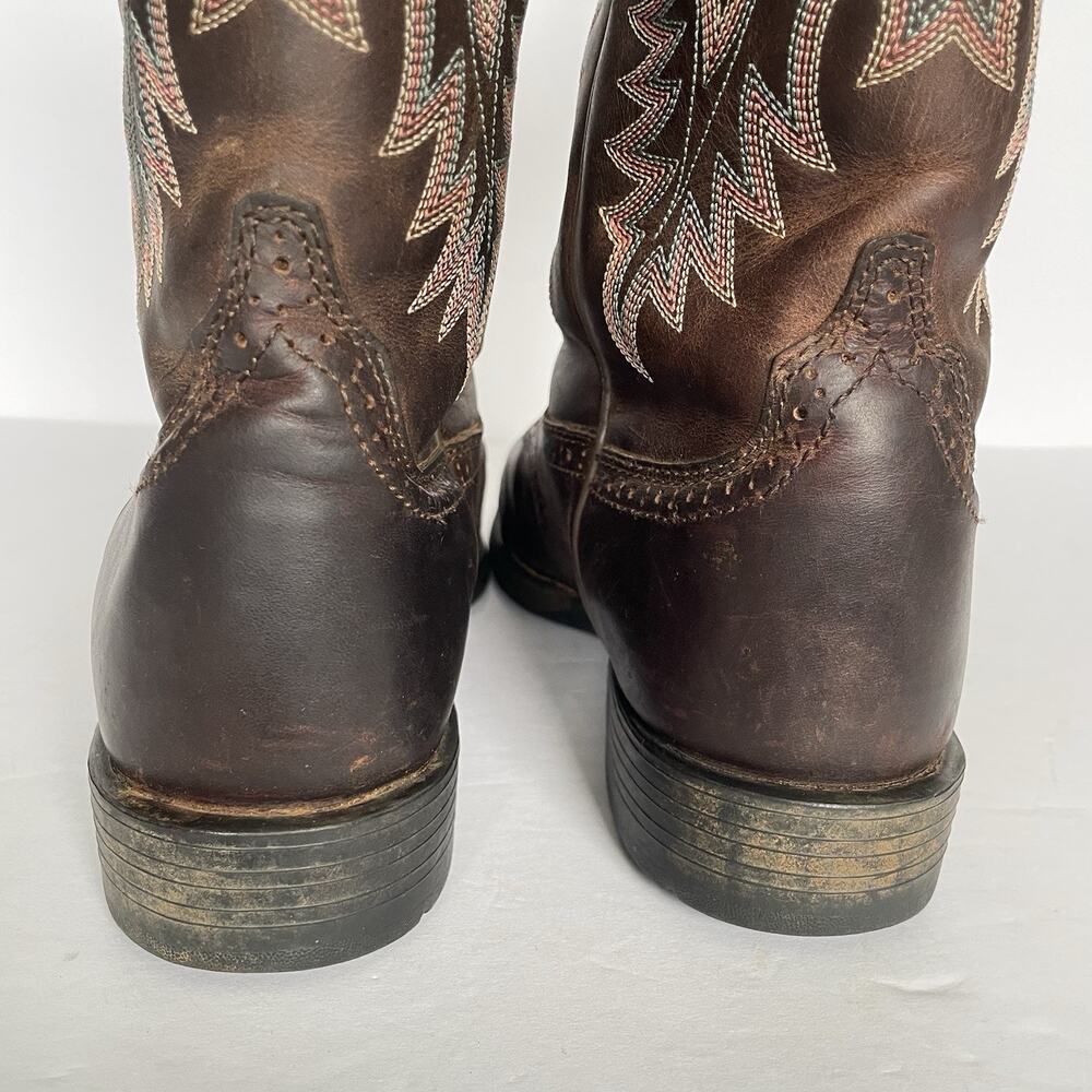 Ariat Heritage Stockman Cowboy Boots Women's 10B Brown Western Roper Cowgirl - Picture 9 of 13
